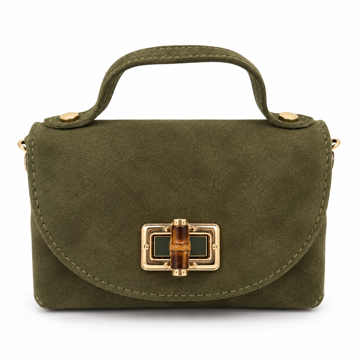 Mini Sac Trapèze Cuir Fermeture Bambou - ModeAccess