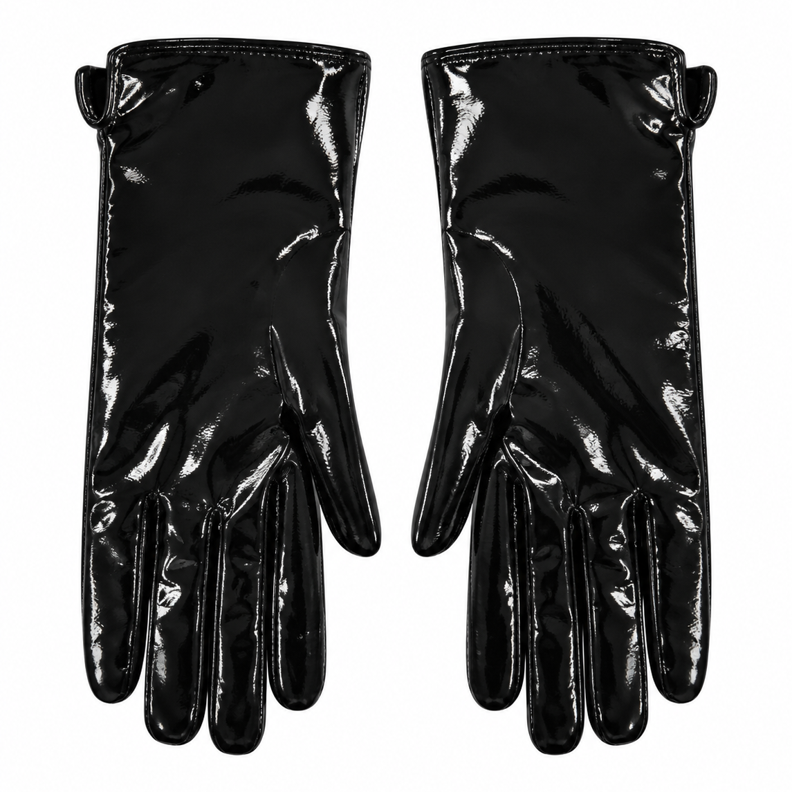 Gants Longs Effet Verni Noir - ModeAccess