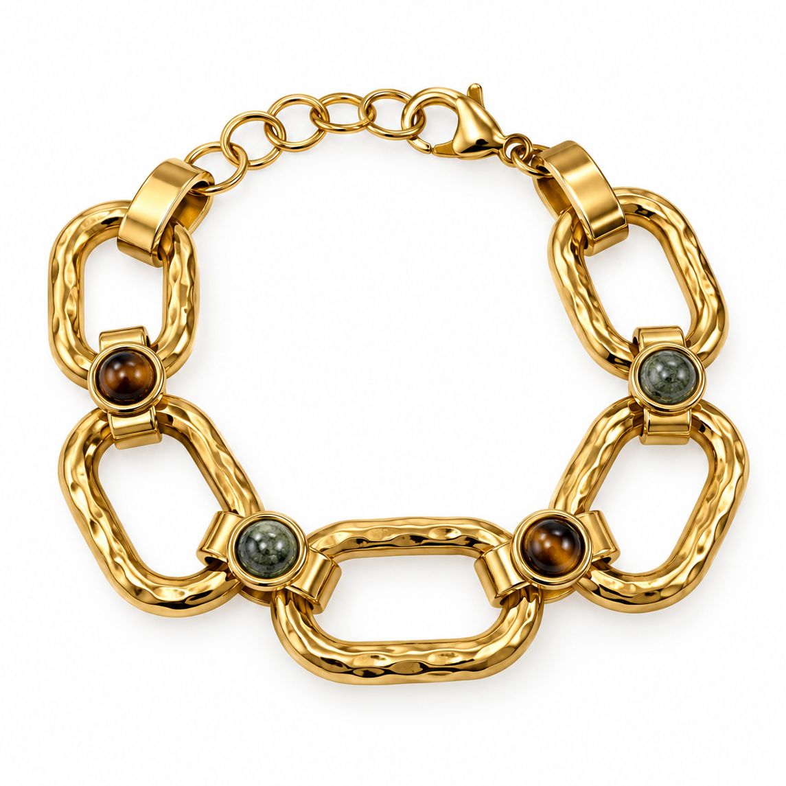 Bracelet Maillons Dorés Pierres Naturelles - ModeAccess