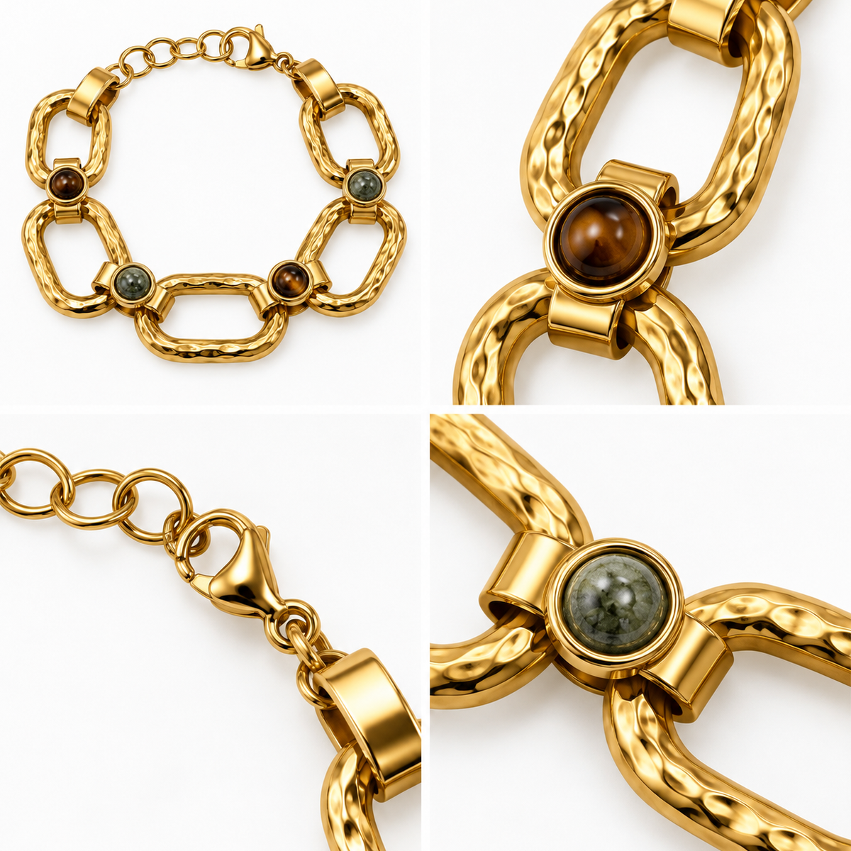 Bracelet Maillons Dorés Pierres Naturelles - ModeAccess