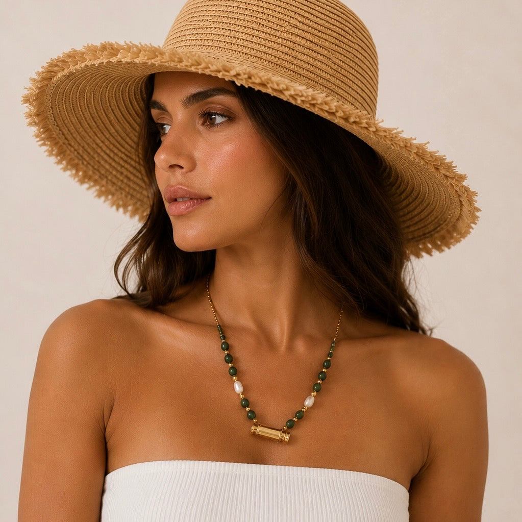 Chapeau de Paille Bords Franges - ModeAccess