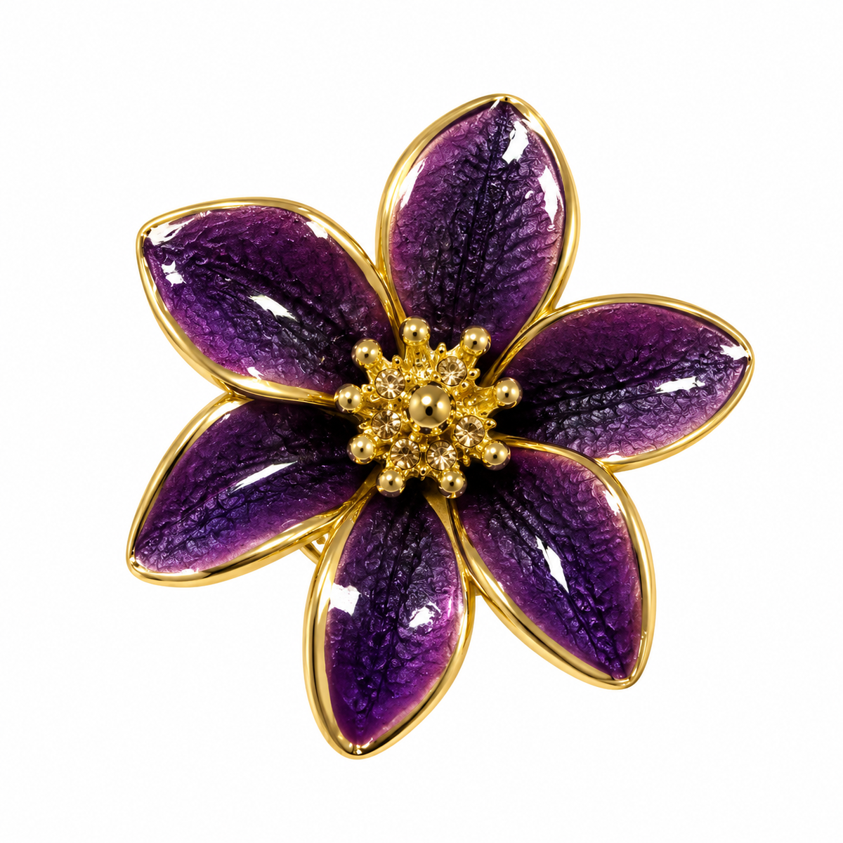 Cache-Bouton Fleur Pétales Brillants - ModeAccess