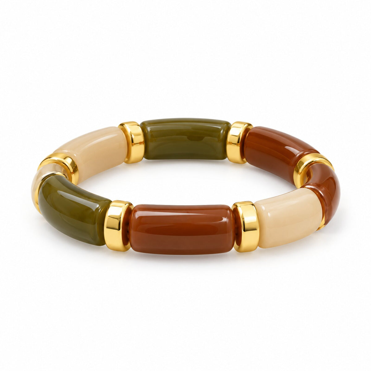 Bracelet Élastique Résine Multicolore