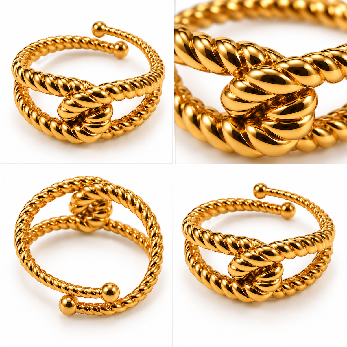 Bracelet Jonc Torsadé Nœud Doré - ModeAccess