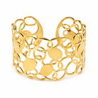 Bracelet Manchette Ajourée Cercles Pastilles Doré - ModeAccess