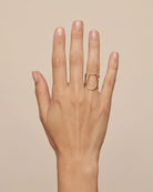 Bague Double Ovale Filaire Dorée portée
