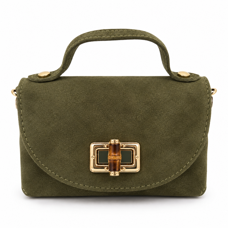 Mini Sac Trapèze Cuir Fermeture Bambou - ModeAccess