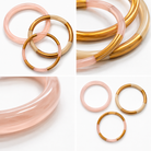 Lot 3 Bracelets Jonc Résine Rose Doré - ModeAccess