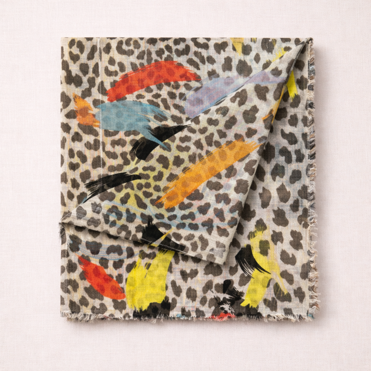 Foulard léopard tâches multicolore
