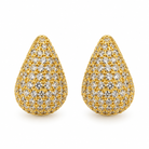 Boucles d'Oreilles Goutte Pavée Cristaux Dorées - ModeAccess