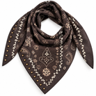 Foulard Carré Paisley Clous 90x90 Noir - ModeAccess