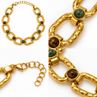 Collier Maillons Dorés Pierres Naturelles - ModeAccess