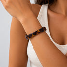 Bracelet Jonc Fin Résine Écaille