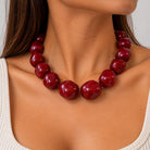 Collier Grosses Perles Résine
