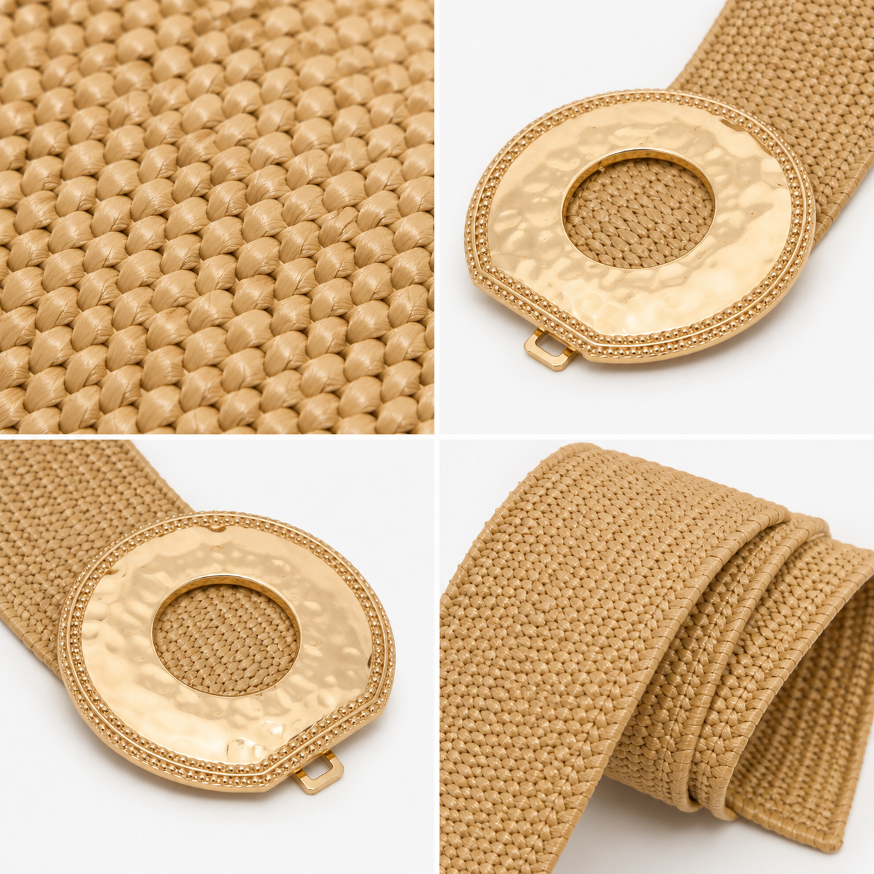 Ceinture Élastique Tressée Boucle Dorée - ModeAccess