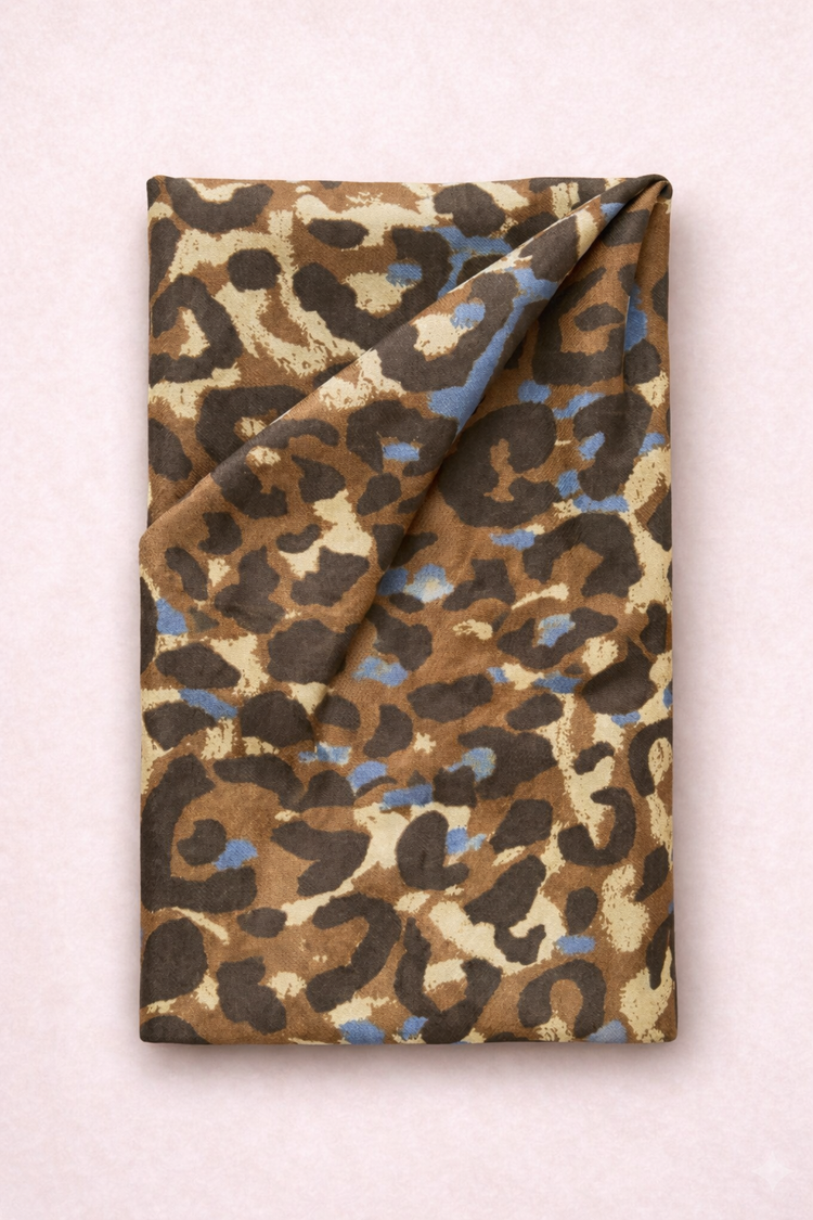 Foulard imprimé Léopard Bleu