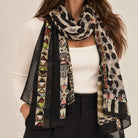 Foulard Imprimé Léopard Zèbre Ethnique Noir - ModeAccess
