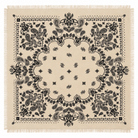 Foulard Carré Imprimé Bandana Paisley Frangé Camel Noir - ModeAccess