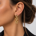 Boucles d'Oreilles Triple Étoiles Dorées - ModeAccess