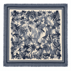 Foulard Carré Imprimé Jungle Tropical Frangé Rose Bordeaux - ModeAccess