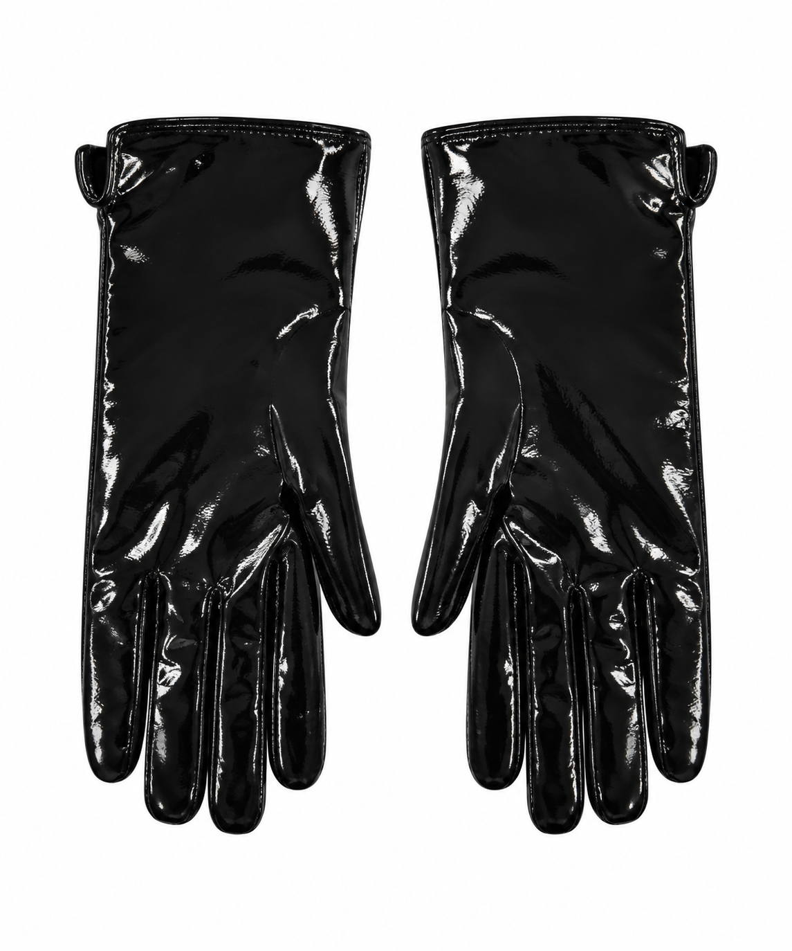 Gants Longs Effet Verni Noir - ModeAccess