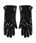 Gants Longs Effet Verni Noir - ModeAccess