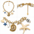 Collier Charms Marins Spirale Dorée Détail - ModeAccess