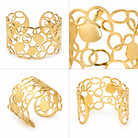 Bracelet Manchette Ajourée Cercles Pastilles Détail Doré - ModeAccess