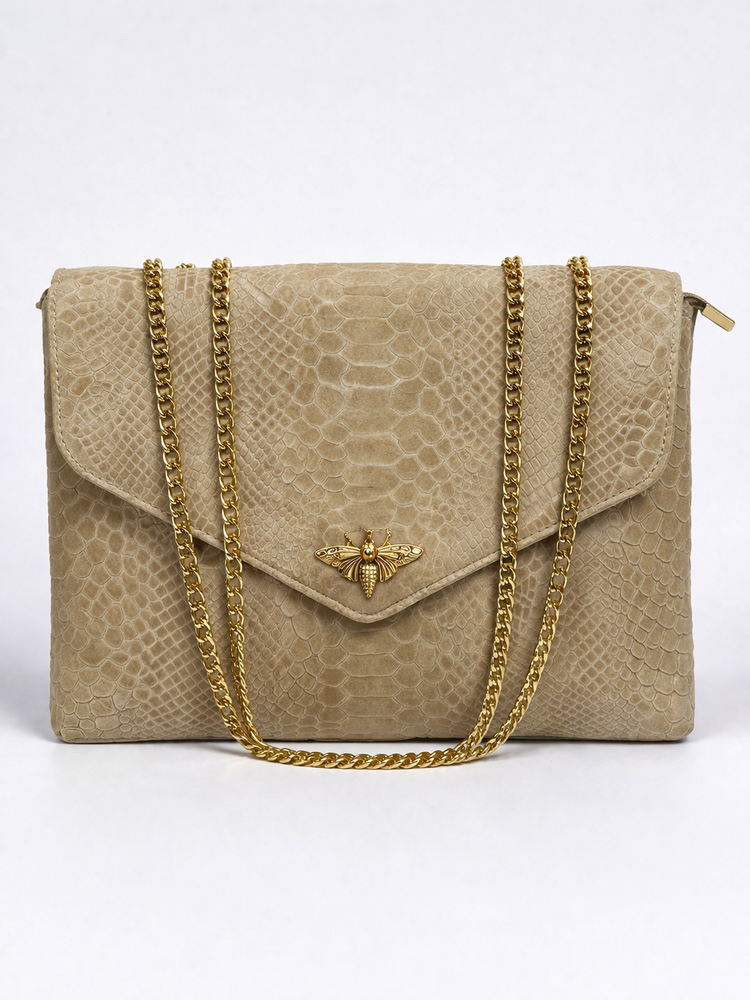 Sac Pochette Python Broche Abeille