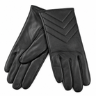 Gants Cuir Matelassés Chevron Noirs - ModeAccess