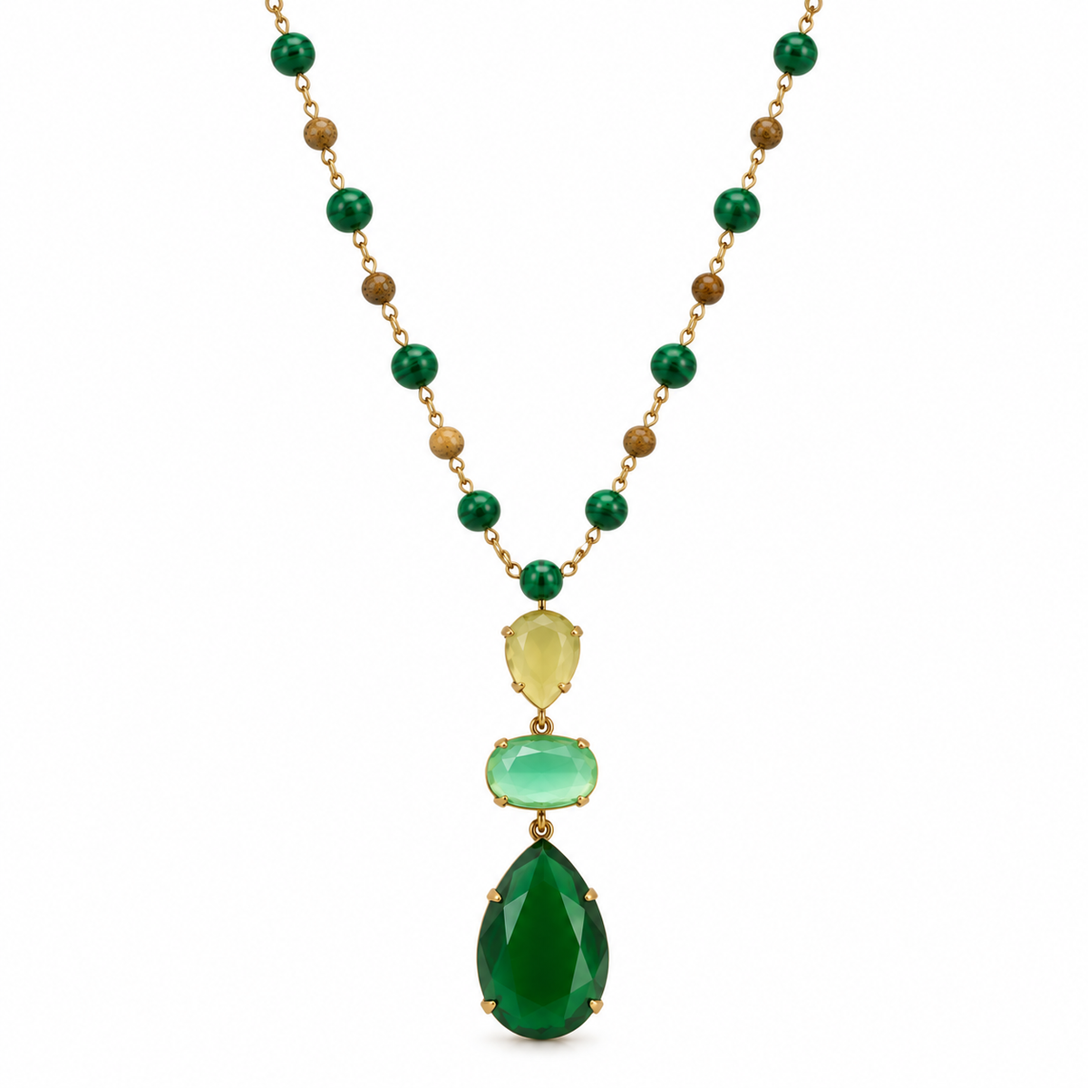 Collier Sautoir Perles Trio Gouttes Facettées - ModeAccess