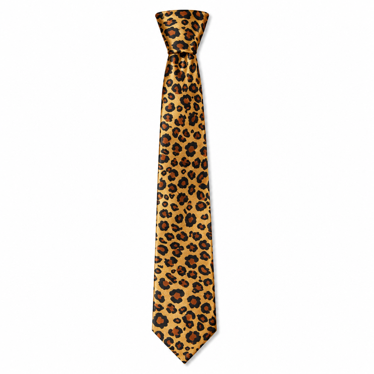 Cravate Motif Léopard Camel