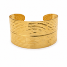 Bracelet Manchette Large Dorée Texturée Martelée Ouverte - ModeAccess