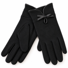 Gants Laine Nœud Cuir Noirs - ModeAccess
