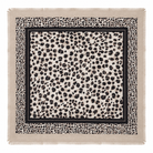 Foulard Carré Imprimé Léopard Frangé Marron Camel Vue - ModeAccess