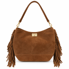 Sac Hobo Cuir Franges Camel - ModeAccess