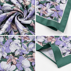 Foulard Carré Floral Violet Vert - ModeAccess