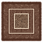 Foulard Carré Imprimé Paisley Léopard Frangé Noir Écru - ModeAccess