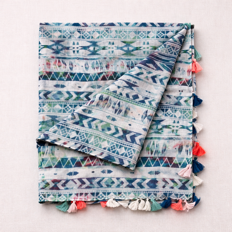 Foulard Azteche Bleu