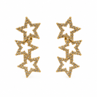 Boucles d'Oreilles Triple Étoiles Dorées - ModeAccess
