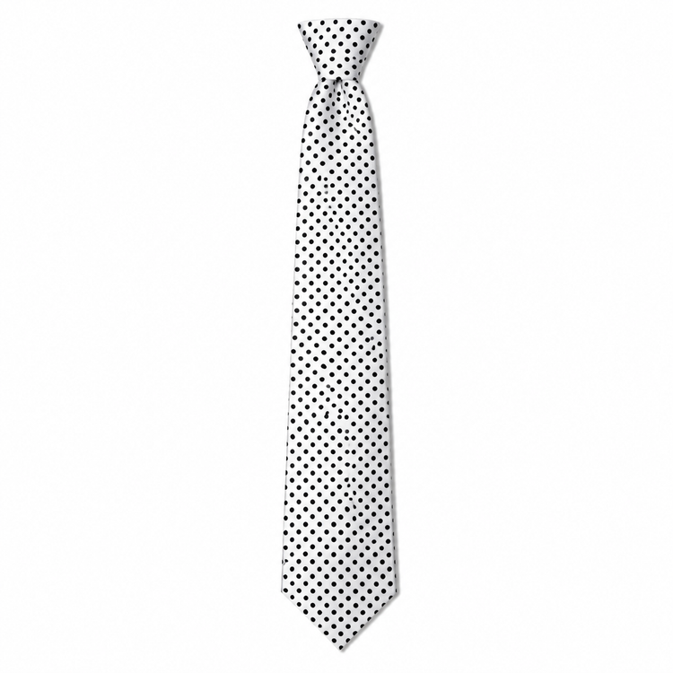 Cravate Blanche À Pois Noirs