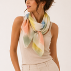 Foulard Léger Tie-Dye Pastel Multicolore Franges - ModeAccess