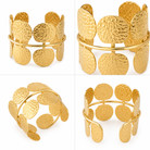 Bracelet Manchette Pastilles Martelées Détail Doré - ModeAccess