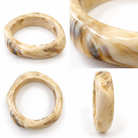 Bracelet Jonc Résine Effet Marbre Crème - ModeAccess