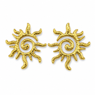 Boucles d'Oreilles Soleil Spirale Doré Martelé - ModeAccess
