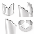Bracelet Manchette Large Sculptée Détail Argenté - ModeAccess