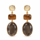 Boucles d’Oreilles Pendantes Trio Facetté Ovale - ModeAccess