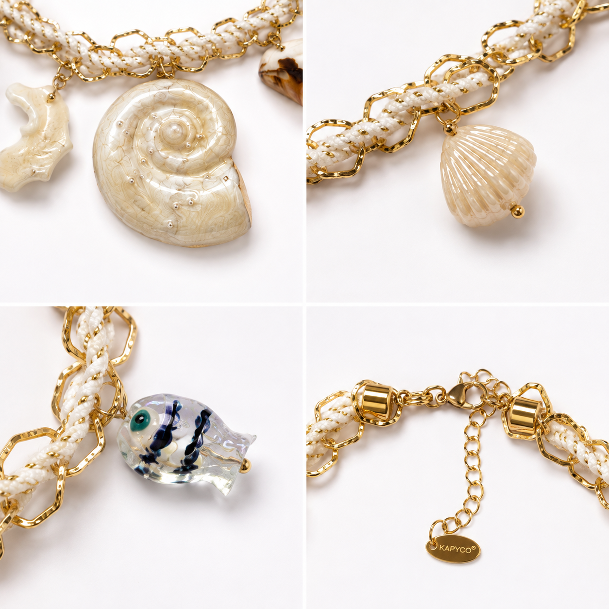 Collier Charms Coquillages Doré - ModeAccess