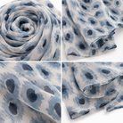 Foulard Léopard Ikat Bleu Marine Détail Matière - ModeAccess