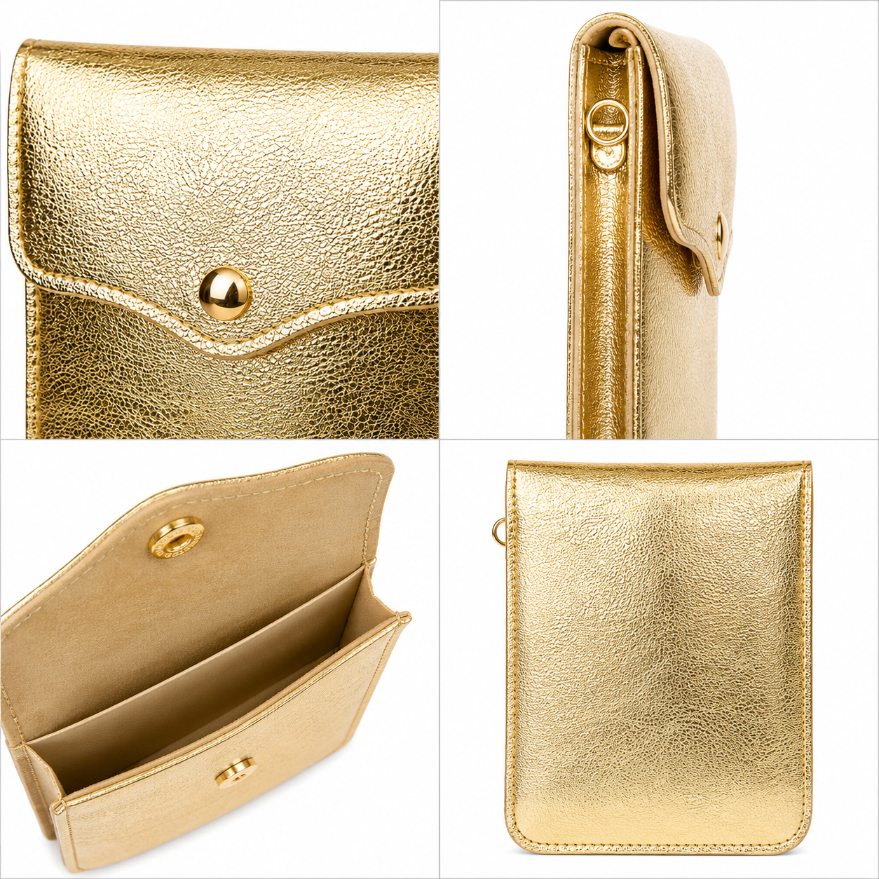 Mini Sac Téléphone Bandoulière détail Doré - ModeAccess